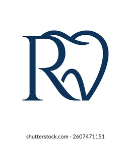 logo combination of the letter R and teeth.