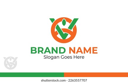 un logotipo con una combinación de la letra V y una naranja