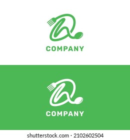 el logotipo de la combinación de las letras D y h con un tenedor de cuchara es adecuado para los negocios culinarios