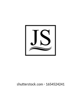 combinación de las letras J y S en blanco y negro
