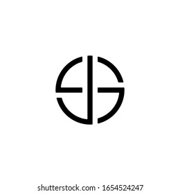 logo combination of letters J and S in black and white
