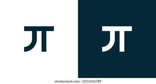 Logo combination of the letters J and T. Simple J T logo