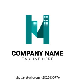 Logo combination of letters N and V. For property, apartment, hotel, real estate, building logos.