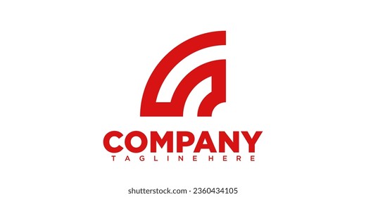 logo with a combination of the letters s and w forming a wifi signal