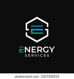 Logo combination of letters SE or ES with housing and battery, suitable for any business, especially when it comes to logos.