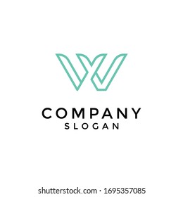 combinación de las letras Y y W en una forma elegante y moderna. editable y fácil de personalizar