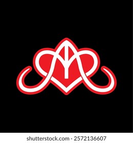 Logo A with a combination of love design, heart logo and letters A AA G A E