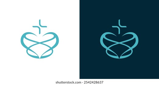 logo combination love symbol and  cross