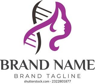 logo combination made DNA and hair logo, hair DNA logo templae.