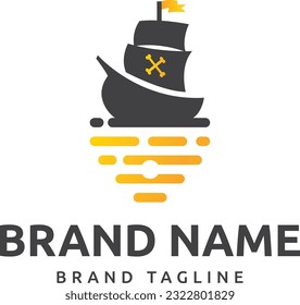 logo combination made from pirates and bee logo, animal logo template.