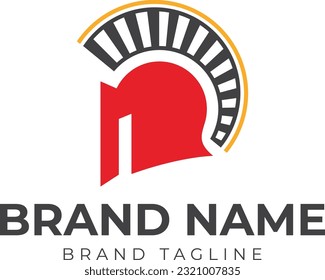 logo combination made from spartan helmet with round table in casino logo, logo template.