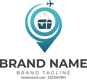 logo combination made from treasure and travelling logo, logo template.