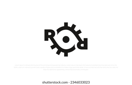 logo combination monogram letter R and abstract eye
