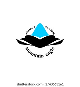 logo combination of mountain, sea, ship and bird designs for nature adventure lovers
