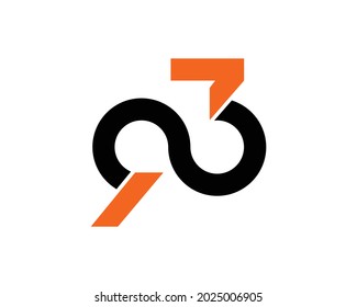 The logo combination of the numbers nine and three combined with the infinity symbol in the middle