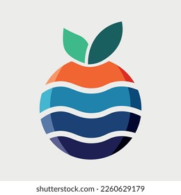 Logo combination of orange shapes and ocean waves