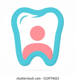 Logo combination of person and tooth