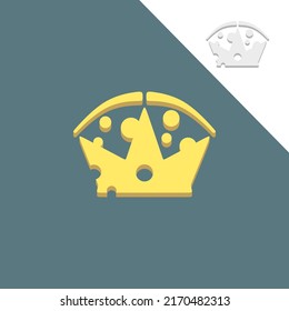 Logo combination of pizza with king of cheese
