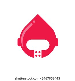 the logo is a combination of robot and waterdrop