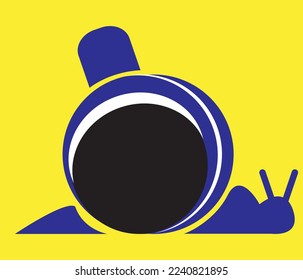 un logotipo, una combinación de caracol y auriculares en un logotipo de música lenta