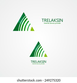 Logo combination of a triangle and signal