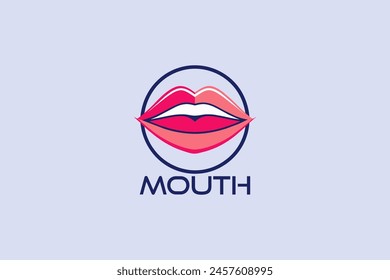 A logo with a combination of white lips and teeth represents a clinic that operates to provide safe herbal treatments and medicines that ensure oral health.