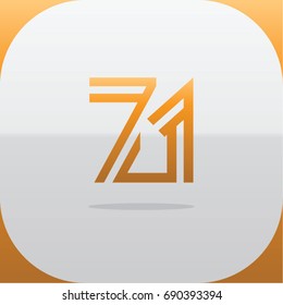 Logo combinations Number 7 and 1