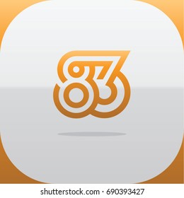 Logo combinations Number 8 and 3