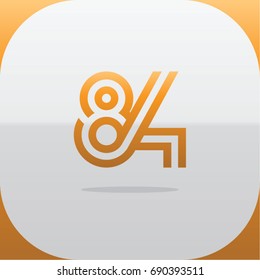 Logo combinations Number 8 and 4