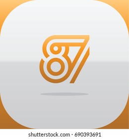 Logo combinations Number 8 and 7