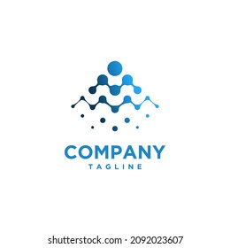 Logo kombinieren Technologie-Symbol und Berg