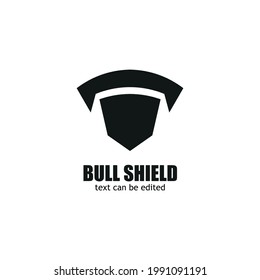 Logo combined by bull head and shield