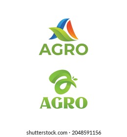 Logo with a combined concept of the letter A and leaves