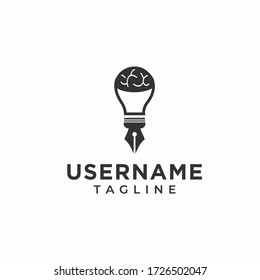 The logo combined with lights, pens and brain is black.