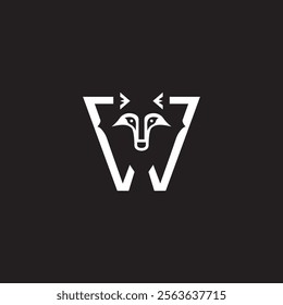 Logo Combines Bold "W" With Wolf Head, Symbolizing Courage And Nature. Ideal For Branding, It Conveys Strength, Unity, And Adventure Across Diverse Platforms And Merchandise
