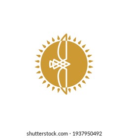 The logo combines: eagle, sun and shanyrak. Vector. 