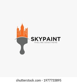 Logo combines image brush design concept and a city icon