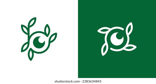 The logo combines a lens shape with plants made in a minimalist line style.