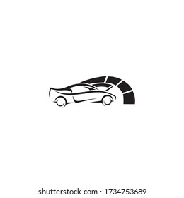 el logotipo combina una imagen de un coche y un velocímetro
