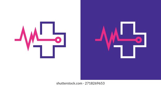 El logotipo combina un símbolo más y una línea de pulso en un diseño de doble significado. El plus representa la atención médica y la Asistencia, mientras que el pulso simboliza la vida y la vitalidad, creando una identidad de atención médica limpia, moderna y profesional.