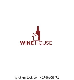 THE LOGO COMBINES THE SHAPE OF THE HOUSE AND THE BOTTLE SHAPES THE WINE HOUSE
