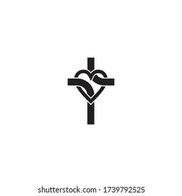 LOGO COMBINES SYMBOLS OF LOVE AND CHRISTIAN CROSS

