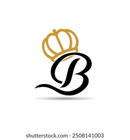 A logo combining the initial "B" with a crown exudes sophistication and authority, symbolizing luxury and prestige with a regal design.