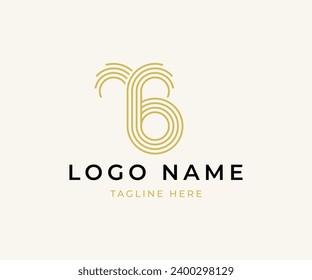 Logo combining the letter B shape with a waterfall