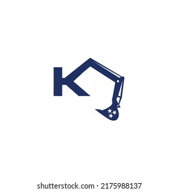 Logo Combining Letter K With Excavator Arm