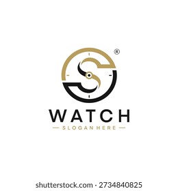 Logo combining the letter s and a watch