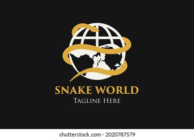 logo combining snake, web and earth vector