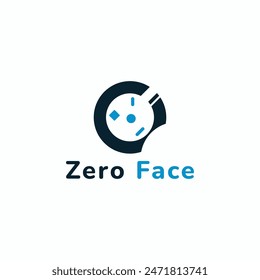 A logo combining a strange face with the number zero.