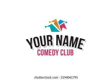 A Logo For A Comedy Club Or Stand Up Comedian, Featuring A Jester's Hat, Symbolizing The Joker In A Medieval Court