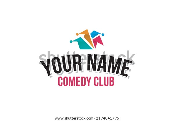 A logo for\
a comedy club or stand up comedian, featuring a jester\'s hat,\
symbolizing the joker in a medieval\
court
